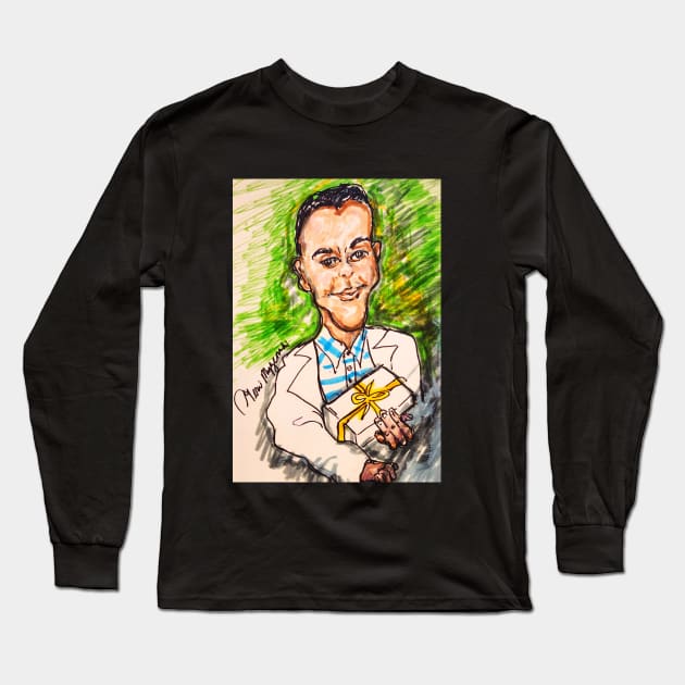 Tom Hanks Forrest Gump Chocolate Box Long Sleeve T-Shirt by TheArtQueenOfMichigan 